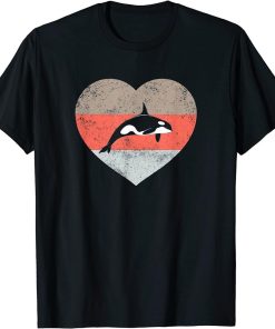 I Love Orca Retro Vintage Sea Panda Orca Killer Whale Gift T-Shirt