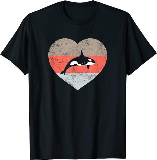 I Love Orca Retro Vintage Sea Panda Orca Killer Whale Gift T-Shirt