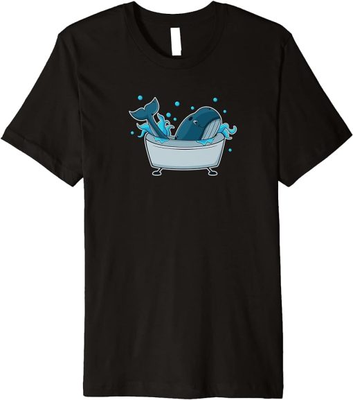 Whale in bathtub | Orca whale marine biologist dolphin fin Premium T-Shirt