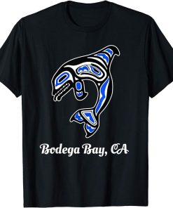 Blue Native American Bodega Bay CA Tribal Orca Killer Whale T-Shirt