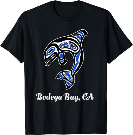 Blue Native American Bodega Bay CA Tribal Orca Killer Whale T-Shirt