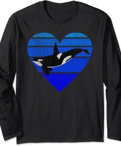 Orca Killer Whale Retro Vintage Animal Lover Love Orcas Long Sleeve T-Shirt