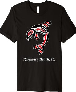 Native American Rosemary-Beach Florida Red Orca Killer Whale Premium T-Shirt