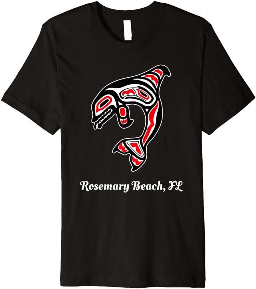 Native American Rosemary-Beach Florida Red Orca Killer Whale Premium T-Shirt