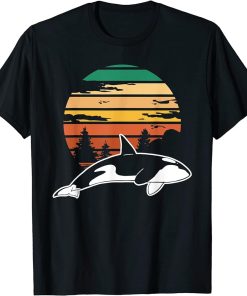 Retro Killer Whale Orca Mammal Sea Life Marine Biologist T-Shirt